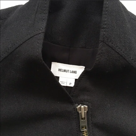 HELMUT LANG Eon Jacket Leather & Wool Asymmetrical Jacket P - Picture 10 of 11